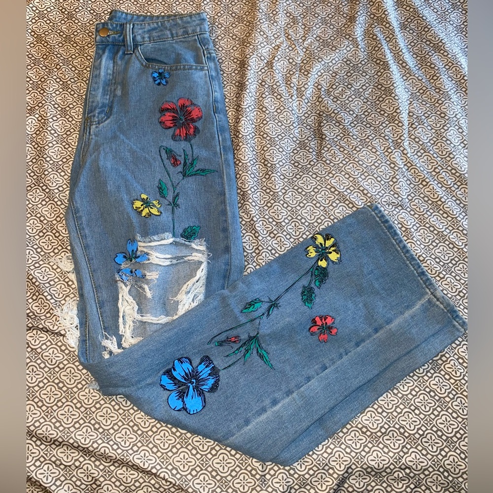 SHEIN printed jeans